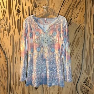 Kiara studded embellished long sleeve top. Size: XL